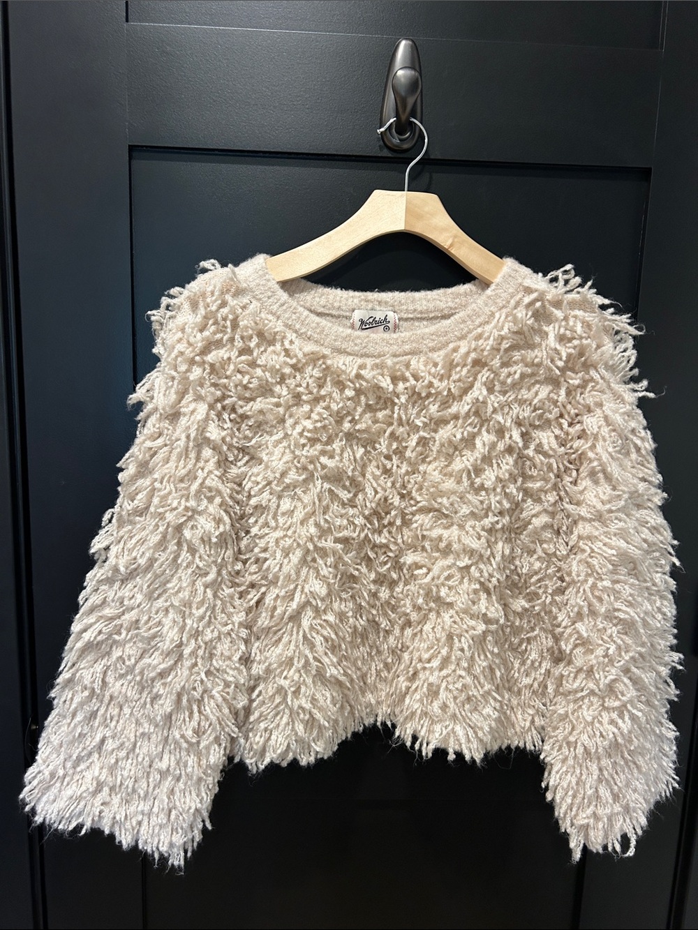Woolrich Cream Shaggy Crewneck Sweater - Women